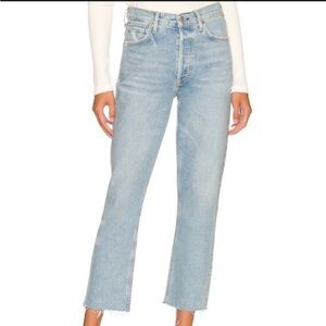 Citizens of Humanity Charlotte Crop Straight Leg Jeans Size 25 Light Blue